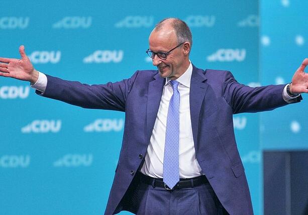 Bild vergrößern: Merz mit knapp 90 Prozent als CDU-Chef wiedergewählt