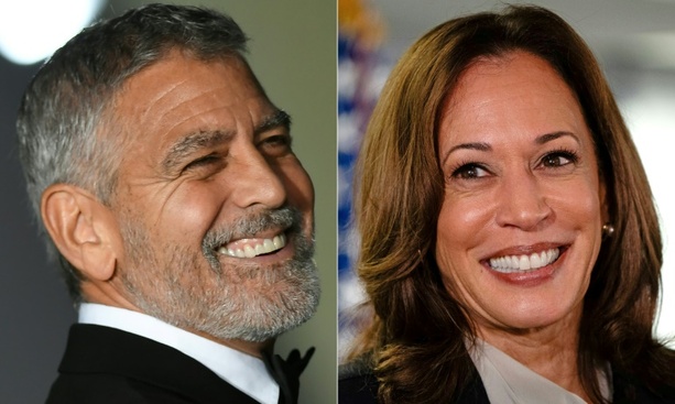 Bild vergrößern: George Clooney unterstützt Harris' Kandidatur - Beistand auch von Beyonc