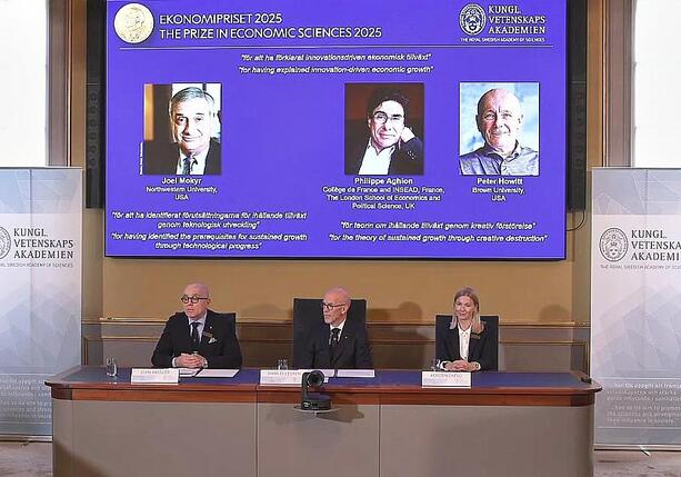 Bild vergrößern: Wirtschaftsnobelpreis für Forschungen zu Wirtschaftswachstum Bild vergrößern: Wirtschaftsnobelpreis für Forschungen zu Wirtschaftswachstum