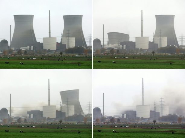 Bild vergrößern: Kühltürme von Ex-Atomkraftwerk Gundremmingen gesprengt - Zehntausende Zuschauer Bild vergrößern: Kühltürme von Ex-Atomkraftwerk Gundremmingen gesprengt - Zehntausende Zuschauer