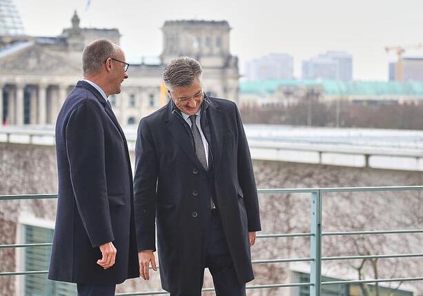 Bild vergrößern: Merz lobt Kroatiens Rolle bei EU-Erweiterungsdebatte