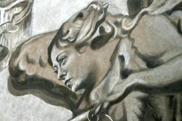 Bild vergr&ouml;&szlig;ern: Ein Engel mit den Zügen Melonis? - Aufregung um neu restauriertes Fresko in Rom