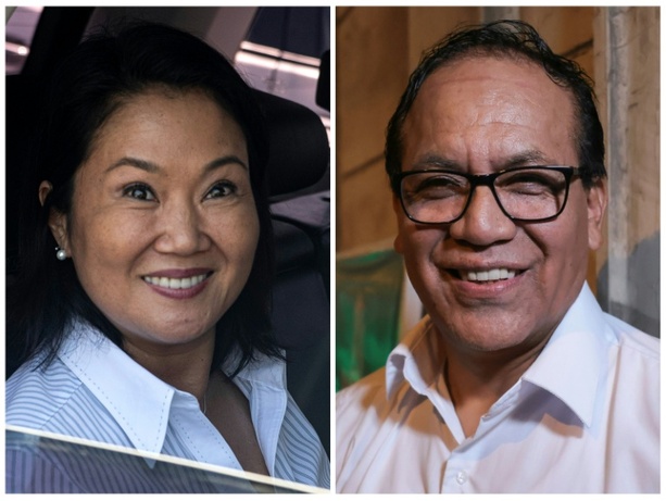 Bild vergr&ouml;&szlig;ern: Rechtskandidatin Fujimori und Linkskandidat Sánchez in Stichwahl um Präsidentenamt in Peru