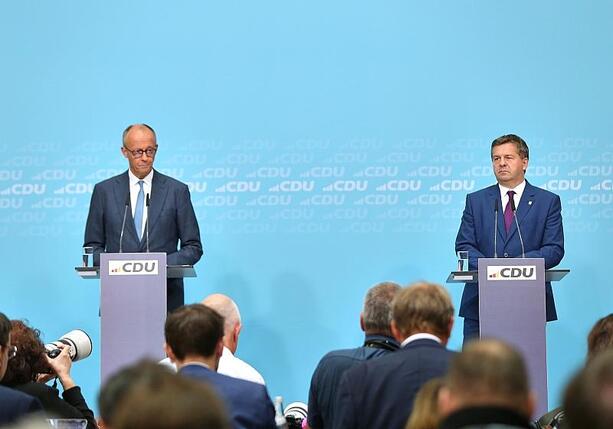 Bild vergr&ouml;&szlig;ern: Merz verspricht nach Wahlschlappe in Sachsen-Anhalt Konsequenzen