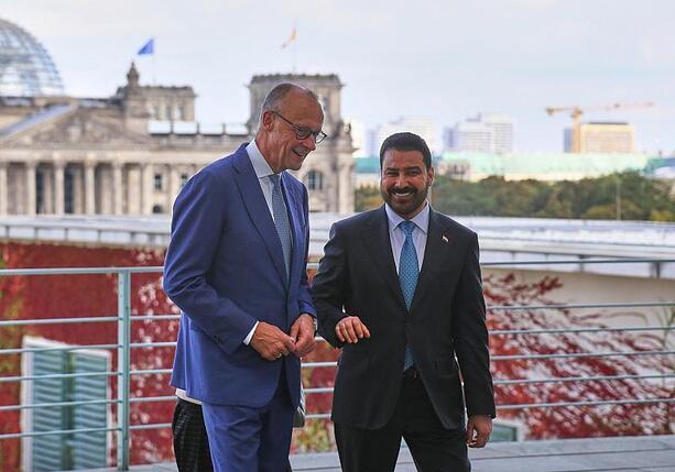 Bild vergr&ouml;&szlig;ern: Merz und al-Zaidi wollen engere wirtschaftliche Zusammenarbeit