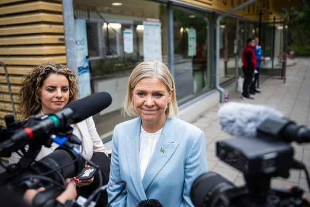 Bild vergr&ouml;&szlig;ern: Schwedens Oppositionschefin Andersson erklärt sich zur Bildung einer Regierung bereit