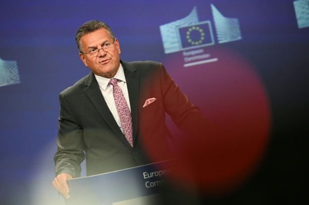 Bild vergr&ouml;&szlig;ern: EU-Handelskommissar Sefcovic trifft chinesischen Handelsminister Wang